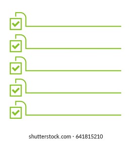 To do list. Lines with check boxes. 
