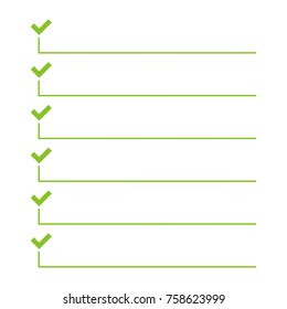 To do list. Lines with check boxes. checklist for note. 