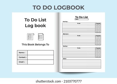 To do list logbook and Task tracker. To do list notebook KDP interior. Journal tracker Log Book. Task planner notebook. KDP interior to do list logbook. To do task logbook.