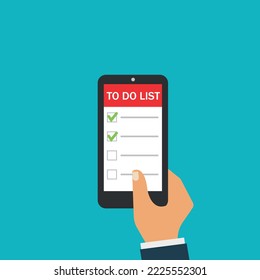 To do list in the mobile app.