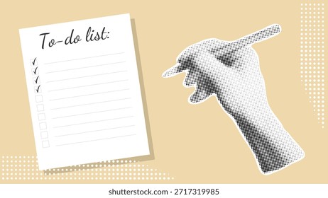 Lista de tarefas moderna em estilo de colagem