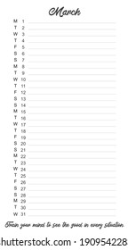 To Do List and motivation phrase for March 2021.