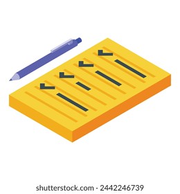 To do list new ideas icon isometric vector. Creative thinking. Model of success