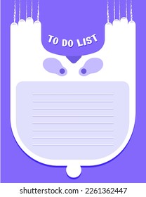 To do list and note template vector illustration in a flat style cute.