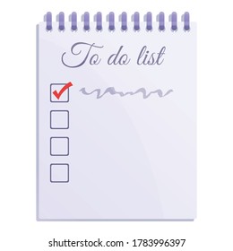 To do list notebook icon. Cartoon of to do list notebook vector icon for web design isolated on white background