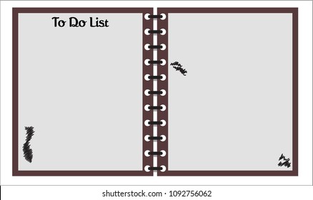A To Do List Notepad template or background isolated on a white background