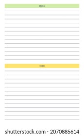 to do list notes personal planner diary template in classic strict style with multicolor elements. Monthly calendar individual schedule minimalism restrained design for business notebook