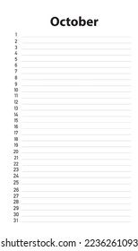 To do list for October 2023.
