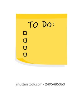 Lista de tareas pendientes. Concepto de lista de comprobación de Office. Mensaje de nota adhesiva amarilla. Cartel de papel.