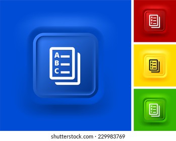 To Do List on Blue Bevel Square Button