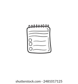 To do list on a paper sheet with empty squares for marking achieved goals in black isolated on white background. Hand drawn vector sketch illustration in doodle engraved vintage line art style