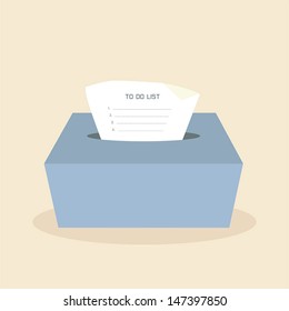 To do list on tissue box