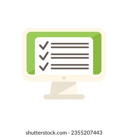 To do list online icon flat vector. Web course. Digital school isolated