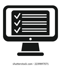 To do list online icon simple vector. Web course. Digital school