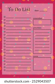 To do list organizer paper sheet. Planner to-do list worksheet template