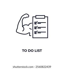 to do list outline icon. Linear vector from gym concept. Thin line to do list icon isolated on white background