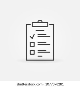 To Do List outline icon. Vector checklist concept symbol or design element in thin line style