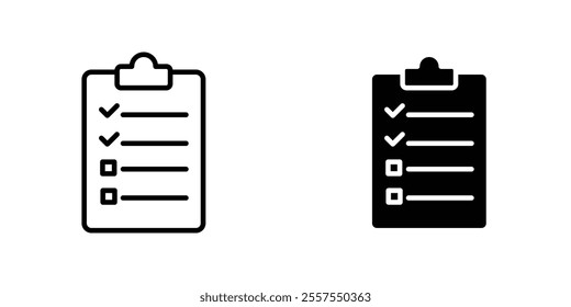 To do list outlined and solid icon vector collection.