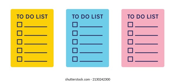 To do list paper icon set in graphic design.