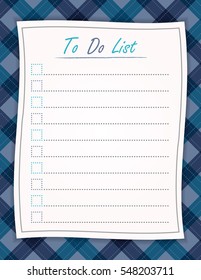 To do list paper on the tablecloth background - motivational inscription template