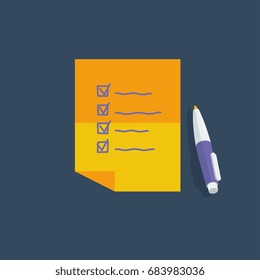 to do list paper with pen.