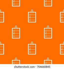 To do list pattern repeat seamless in orange color for any design. Vector geometric illustration