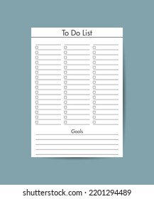 To do list or plan. All tasks completed. Sheet of paper with check mark Vector flat illustration isolated on white background