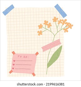 To do list, Planner pages bullet journal with flower