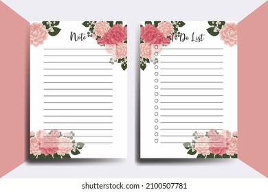 To do list Planner template Dahlia Flower Design