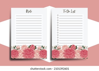 To do list Planner template Dahlia Flower Design