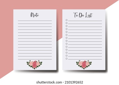 To do list Planner template Dahlia Flower Design