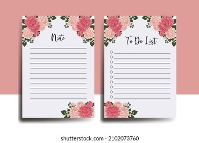 To Do List Planner Template Dahlia Flower Design