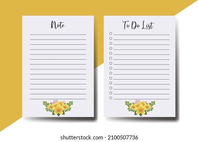 Do List Planner Template Yellow Hibiscus Stock Vector (Royalty Free ...