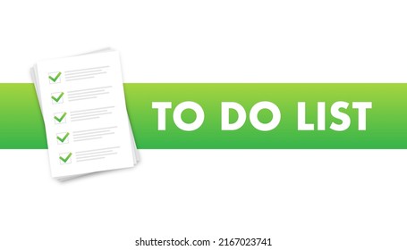 To do list or planning icon concept. Paper sheets with check marks. Vector illustration