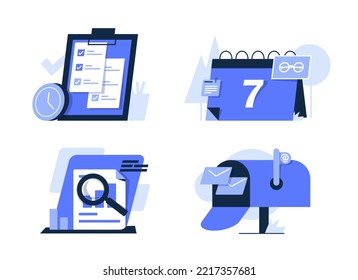 To do list or planning icon concept. All tasks are completed. Paper sheets with check marks,flat design icon vector illustration