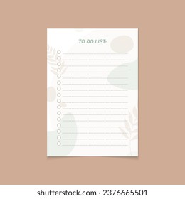 To do list or planning icon concept. Paper sheets with check marks, abstract text and marker. Vector flat illustration isolated on floral background