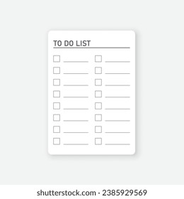 To do list or planning icon in flat style. Paper sheet with clipboard vector illustration on isolated background. Checkbox plan sign business concept.