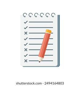 To do list or planning icon in flat style. Paper sheet with clipboard vector illustration on isolated background. Checkbox plan sign business concept.