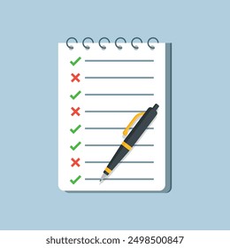 To do list or planning icon in flat style. Paper sheet with clipboard vector illustration on isolated background. Checkbox plan sign business concept.