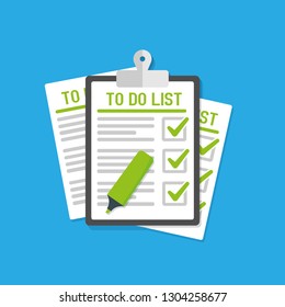 To do list or planning icon and marker. Vector flat illustration