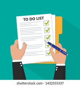 To do list planning icon. Vector flat illustration