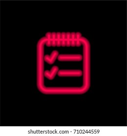 To Do List red glowing neon ui ux icon. Glowing sign logo vector