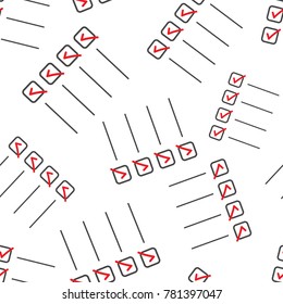 To do list seamless pattern background. Business flat vector illustration. Checklist, task list symbol pattern.