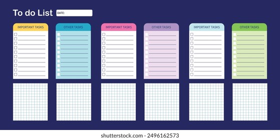 To do list set. Creative collection of to do lists. Vector graphics