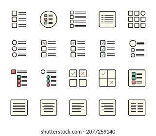 To do list set line icons in flat design with elements for web site design and mobile apps.  Collection modern infographic logo and symbol. Business vector line pictogram