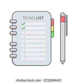 To do list sheet notepad planner, checklist notebook with pen.