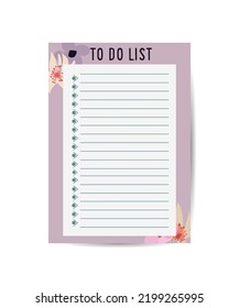 To Do list with simple daily illustrations and trendy lettering Template for agenda planners check lists and other