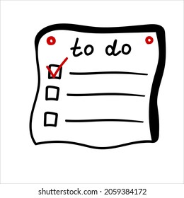 To Do List. Simple vector illustration in doodle style.