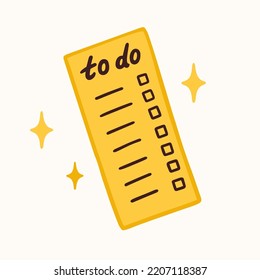 To Do List Sticker For A Social Media, Making A Blog Or Vlog Vector Flat Illustration. Set Of Cartoon Icons For Making Internet Content