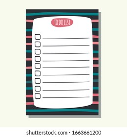 To do list with striped background